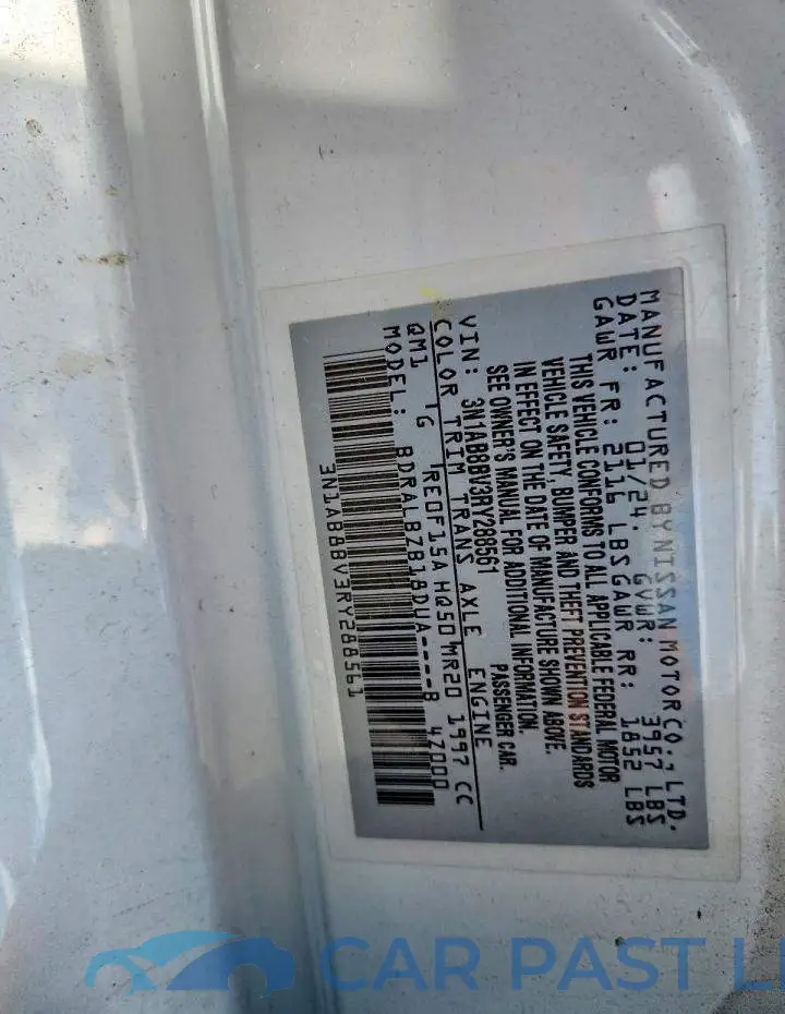 3N1AB8BV3RY288561# 12