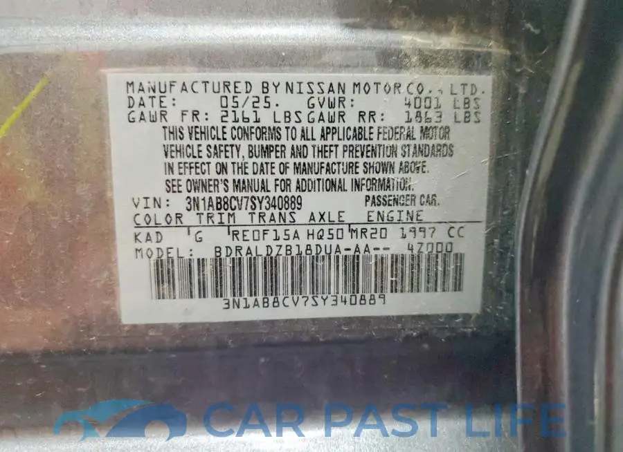 3N1AB8CV7SY340889# 12