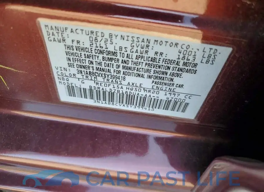 3N1AB8CVXSY399418# 12