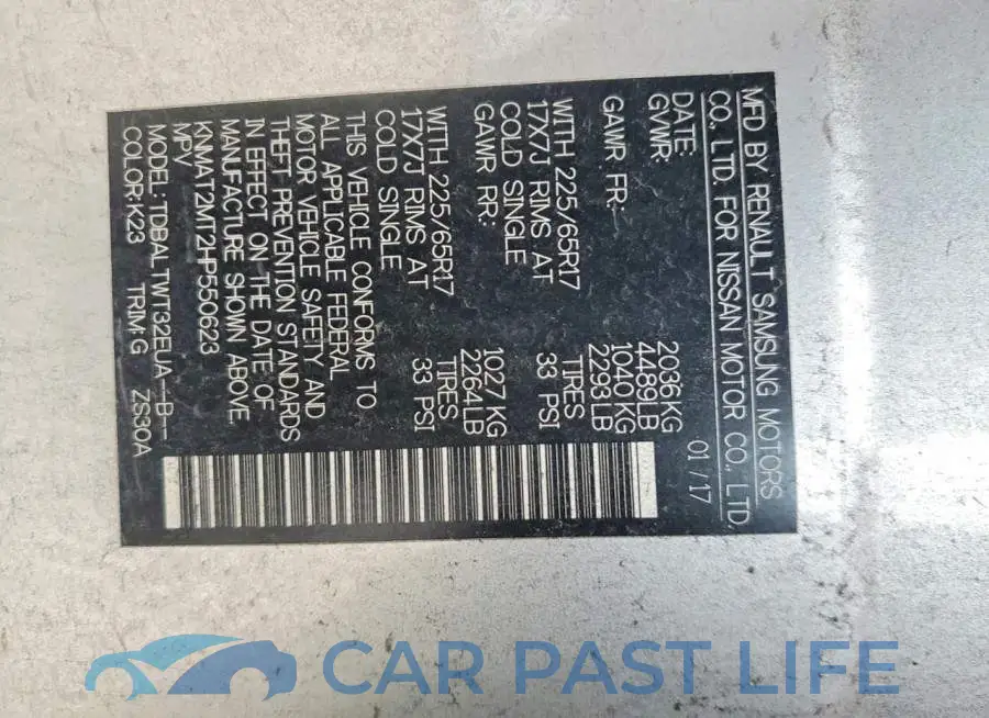KNMAT2MT2HP550623# 13