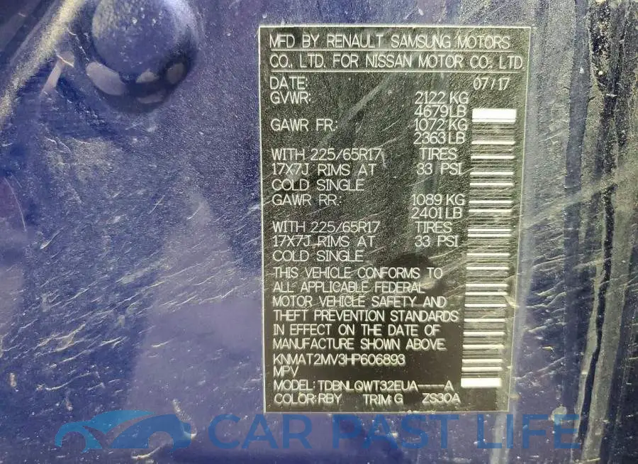 KNMAT2MV3HP606893# 13