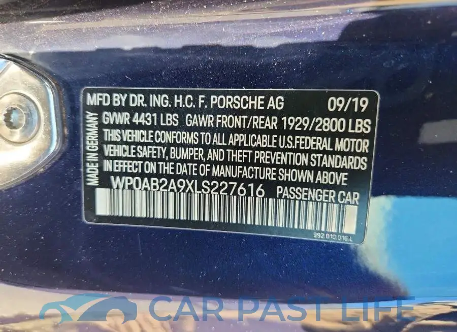 WP0AB2A9XLS227616# 13