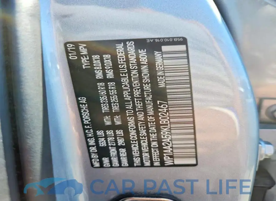 WP1AA2A59KLB02467# 12