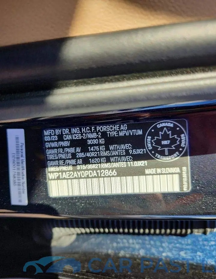 WP1AE2AY0PDA12866# 13