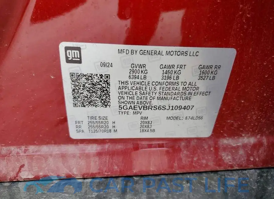 5GAEVBRS6SJ109407# 14