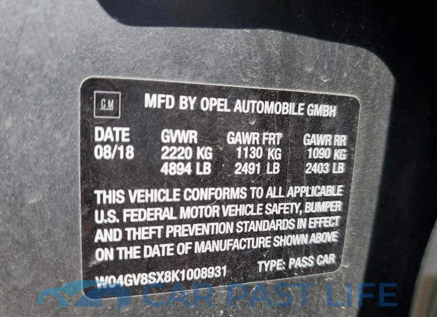 W04GV8SX8K1008931# 12