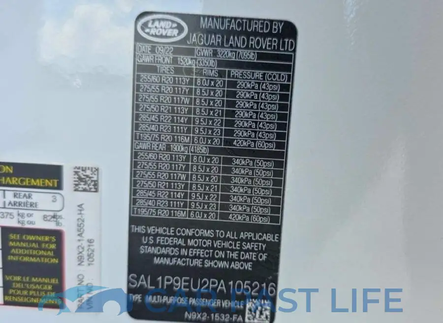 SAL1P9EU2PA105216# 10