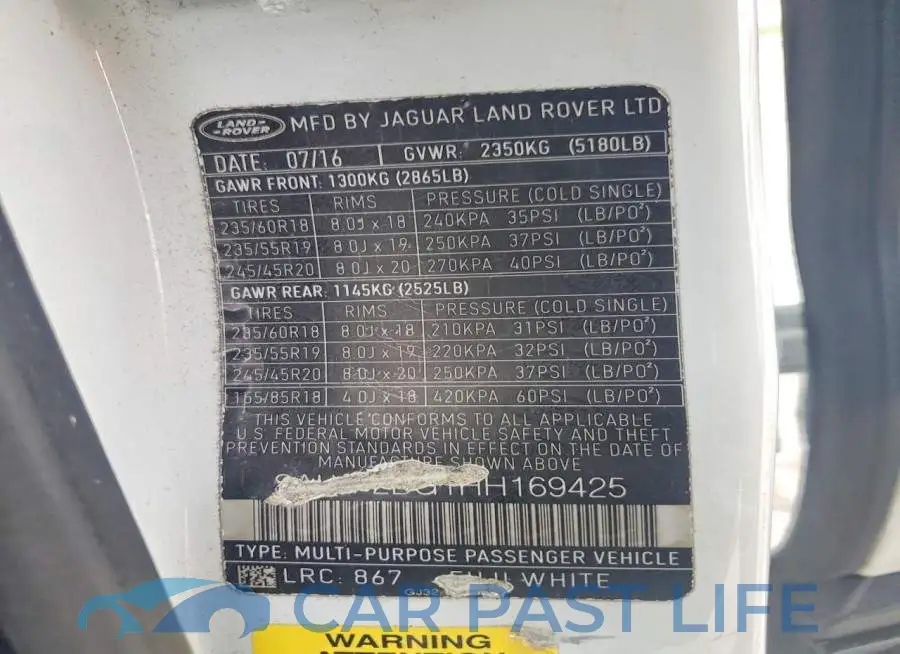 SALVP2BG1HH169425# 13