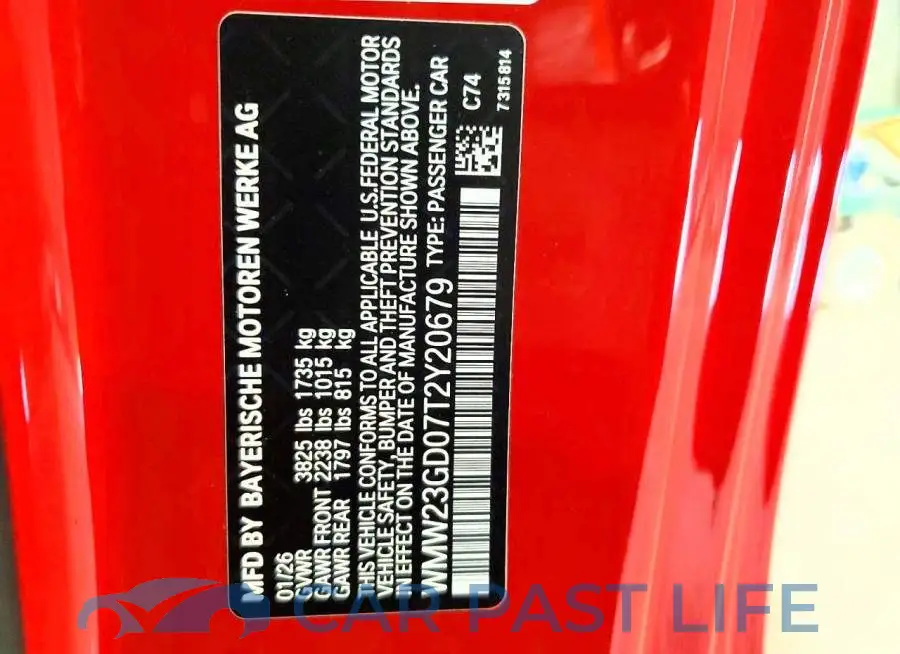 WMW23GD07T2Y20679# 13
