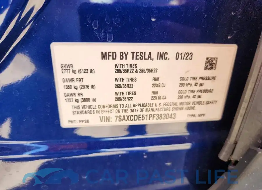 7SAXCDE51PF383043# 12