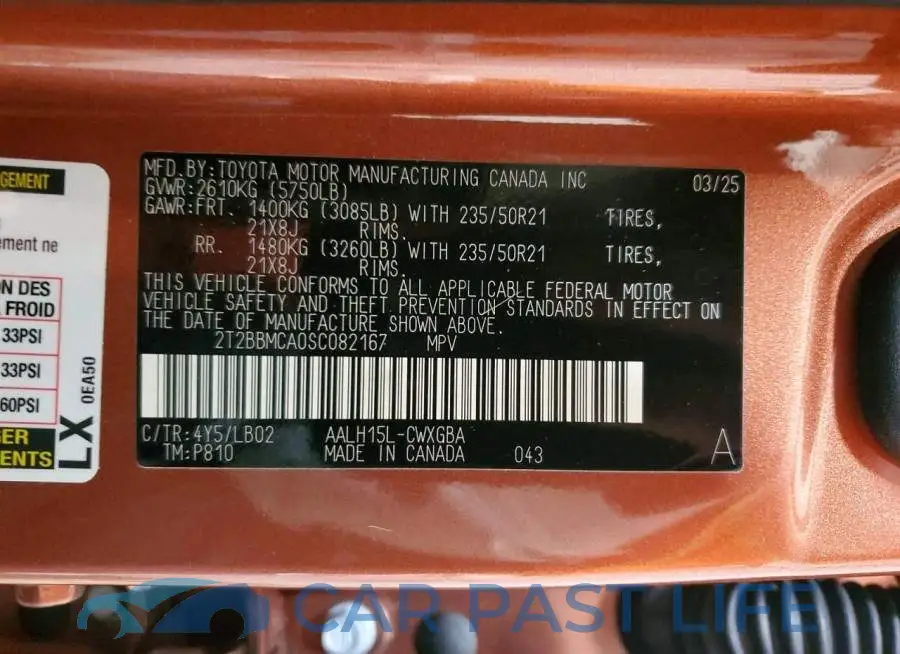 2T2BBMCA0SC082167# 13