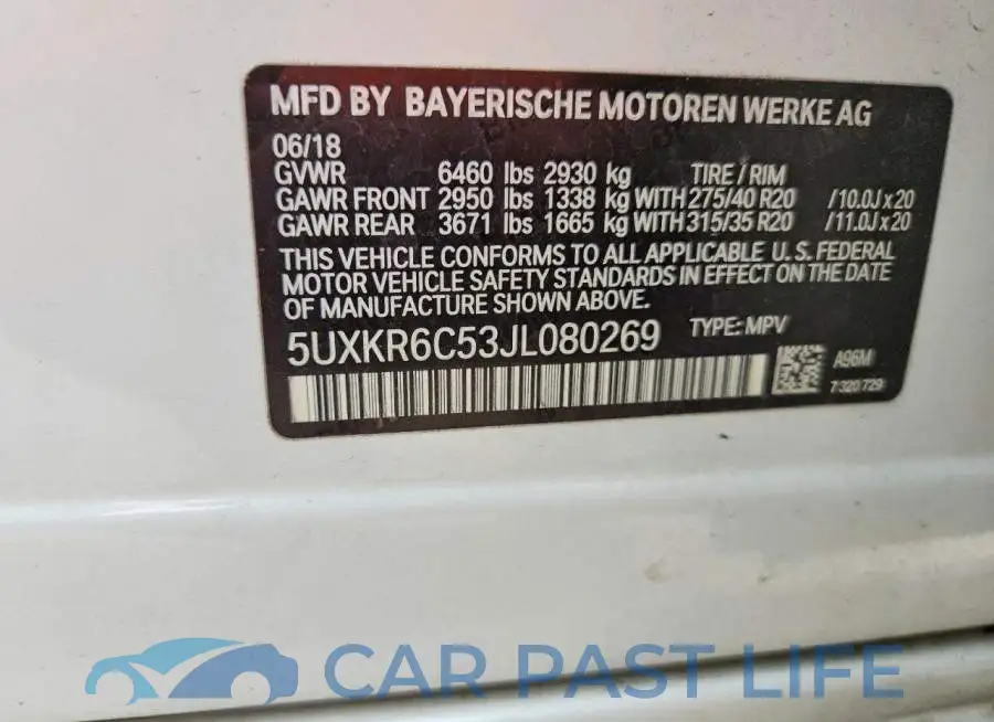 5UXKR6C53JL080269# 12