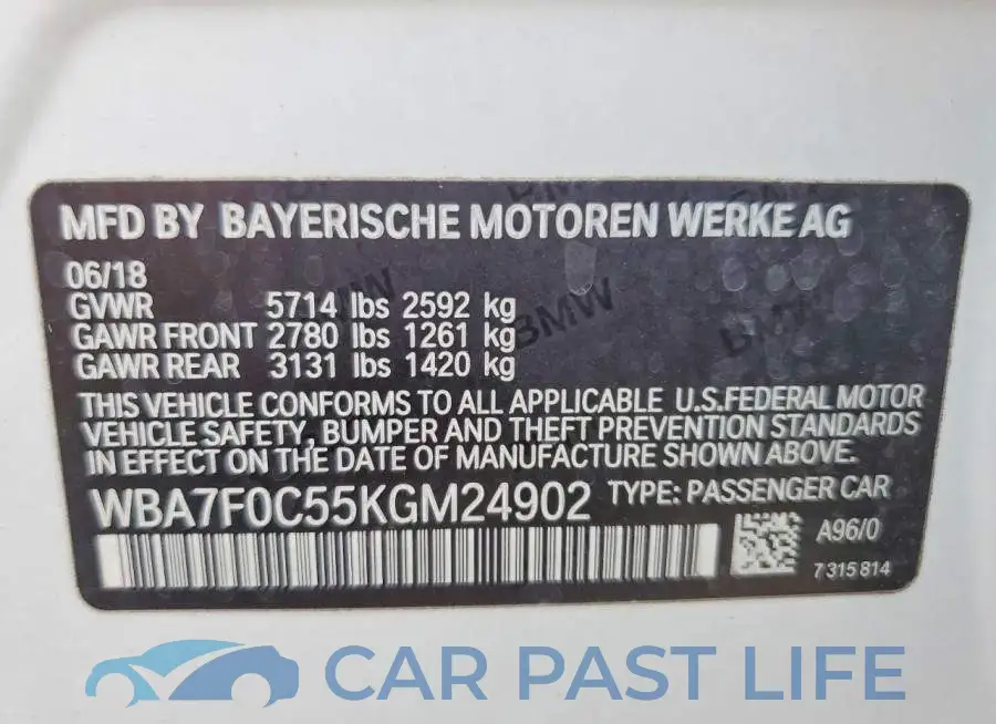 WBA7F0C55KGM24902# 13