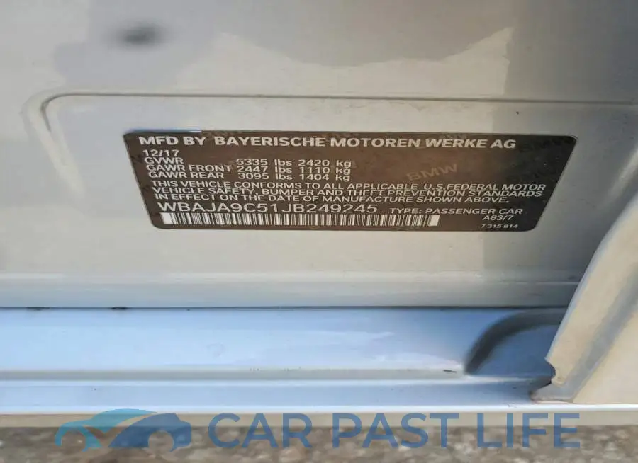 WBAJA9C51JB249245# 12