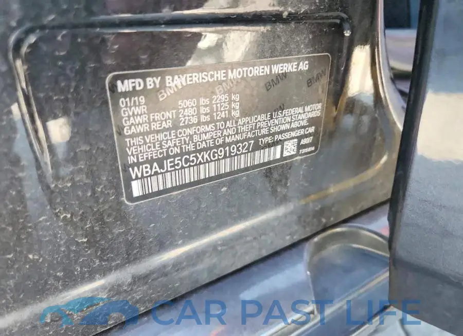 WBAJE5C5XKG919327# 12