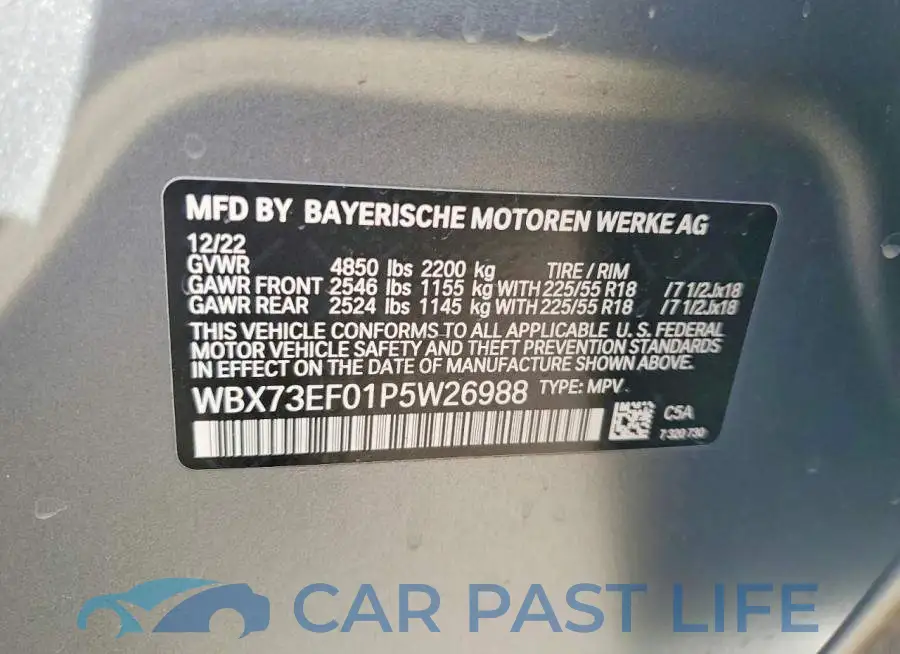 WBX73EF01P5W26988# 12