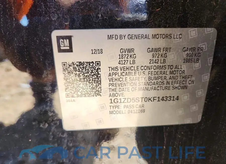 1G1ZD5ST0KF143314# 12