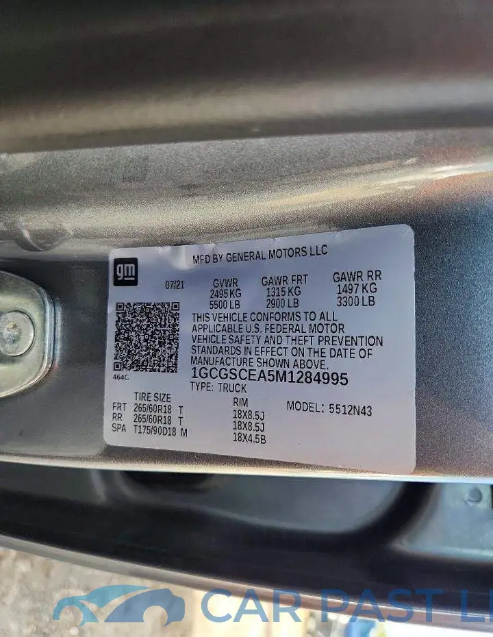 1GCGSCEA5M1284995# 13