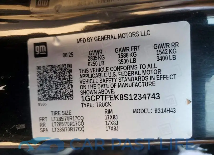 1GCPTFEK8S1234743# 12