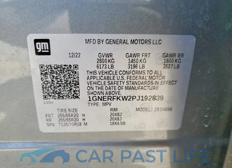 1GNERFKW2PJ192839# 13