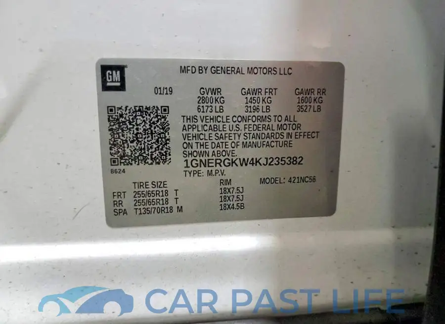 1GNERGKW4KJ235382# 14