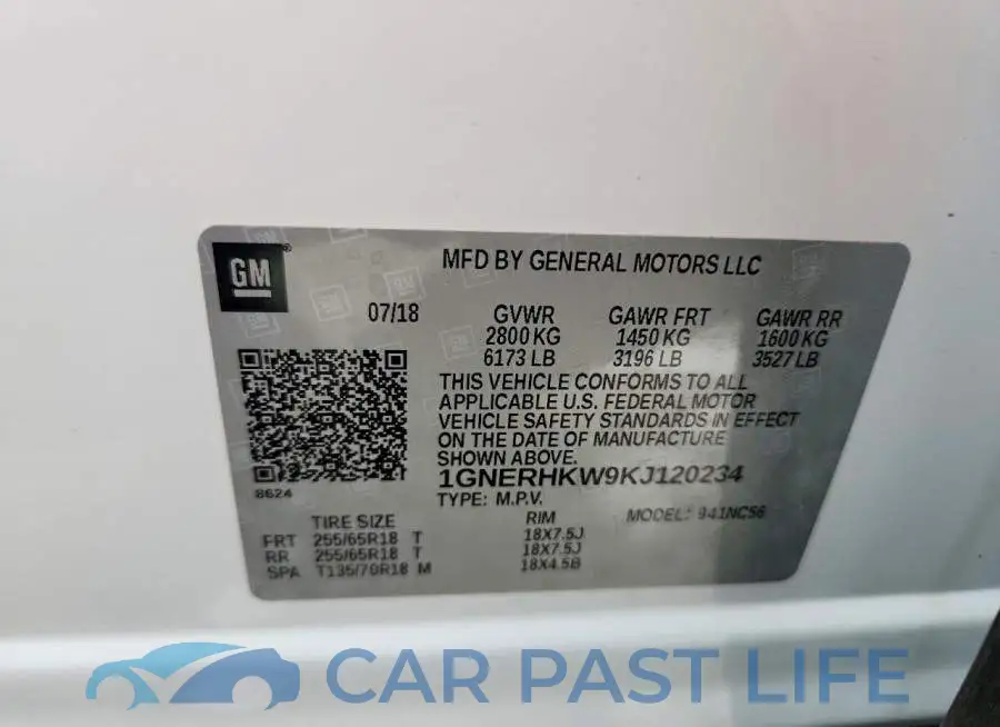 1GNERHKW9KJ120234# 13