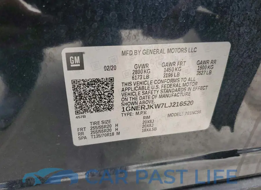 1GNERJKW7LJ216520# 14