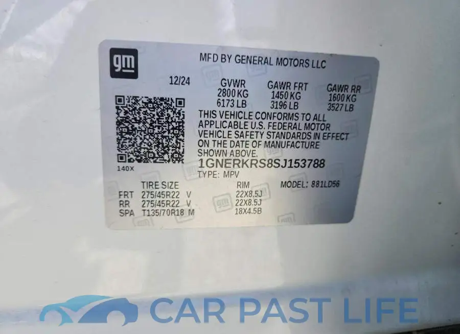 1GNERKRS8SJ153788# 14