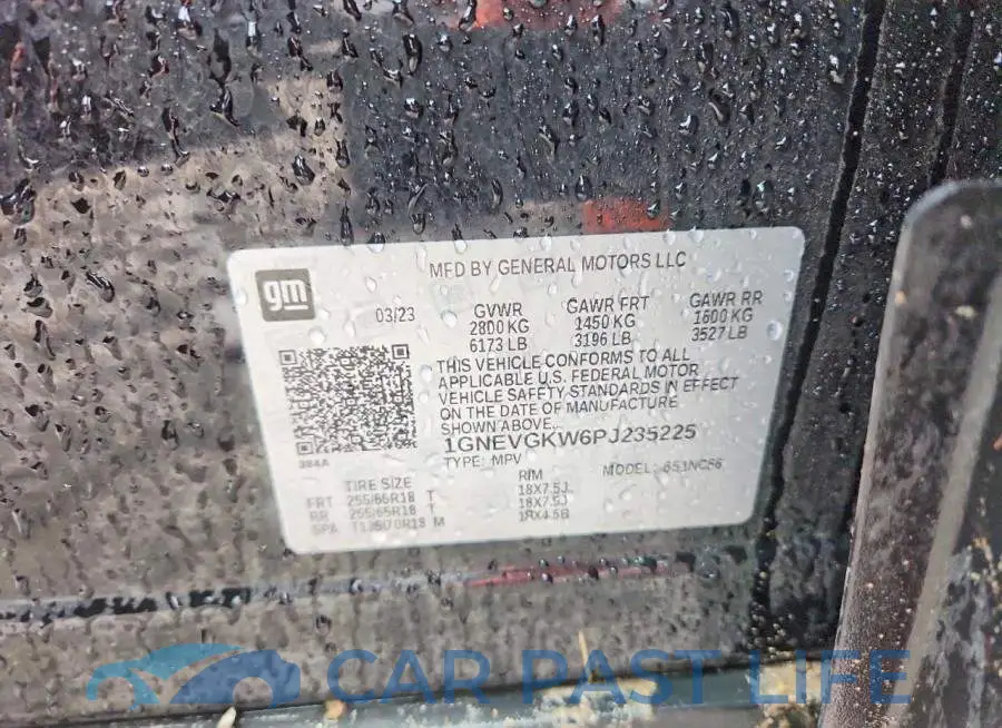 1GNEVGKW6PJ235225# 13