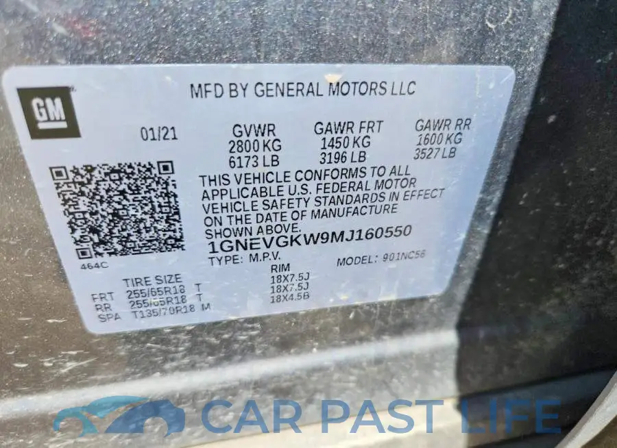1GNEVGKW9MJ160550# 13