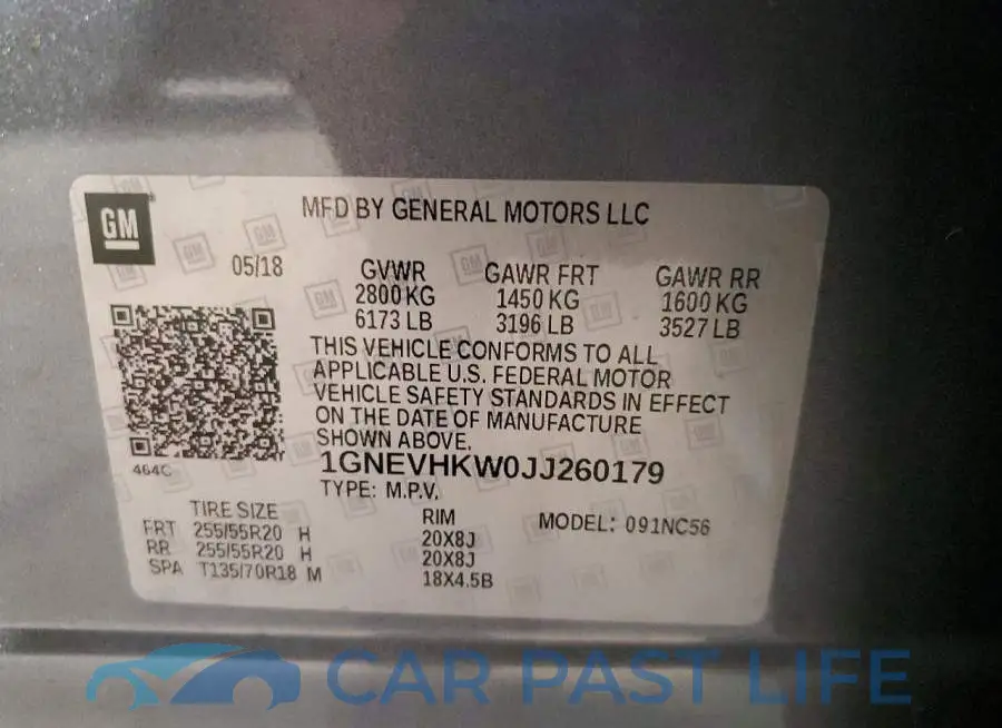 1GNEVHKW0JJ260179# 14
