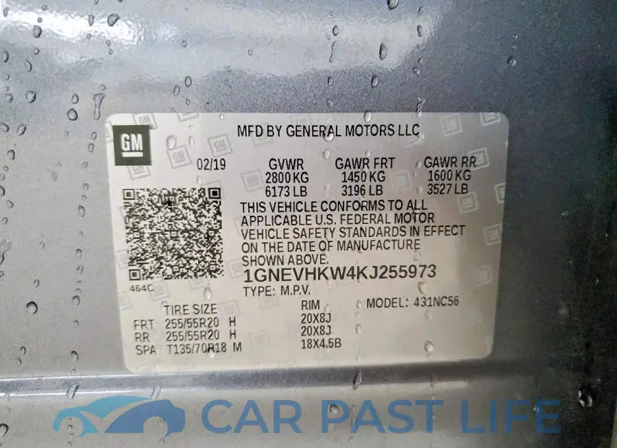 1GNEVHKW4KJ255973# 13