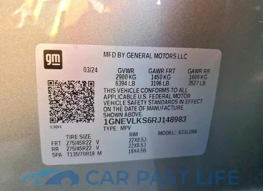 1GNEVLKS6RJ148983# 13
