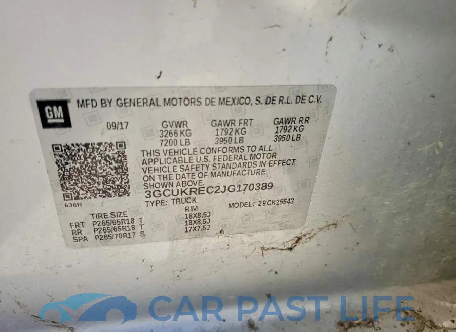 3GCUKREC2JG170389# 12