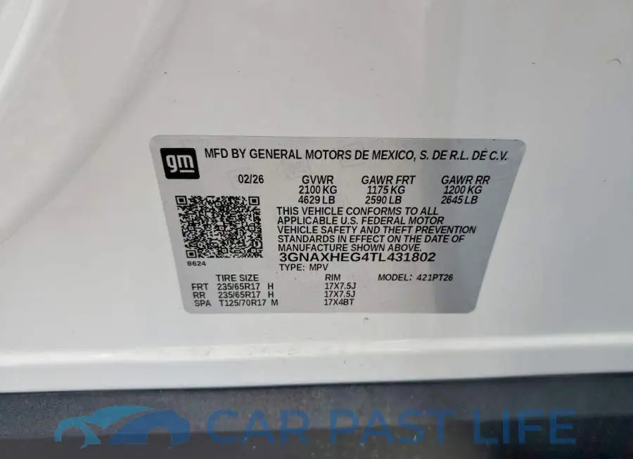 3GNAXHEG4TL431802# 13