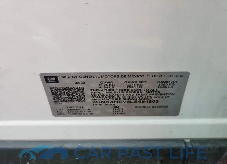 3GNAXHEV8LS654803# 13