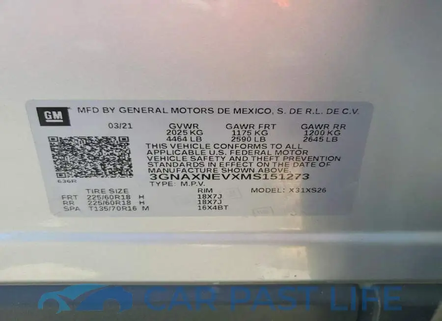 3GNAXNEVXMS151273# 13