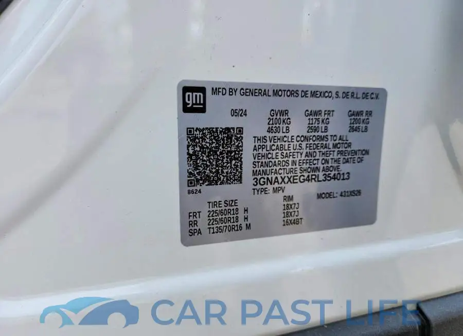 3GNAXXEG4RL354013# 14