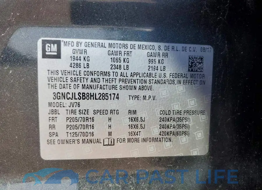 3GNCJLSB8HL285174# 13