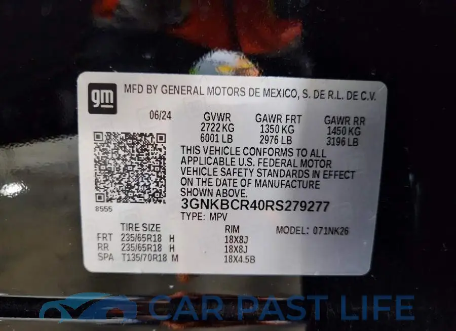 3GNKBCR40RS279277# 12