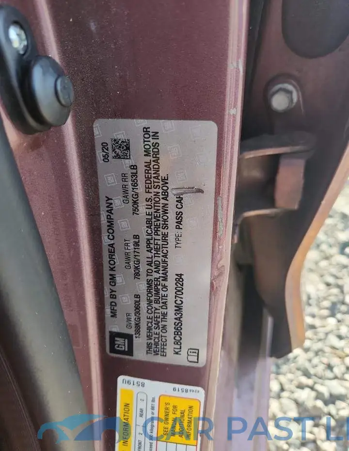 KL8CB6SA3MC700284# 12