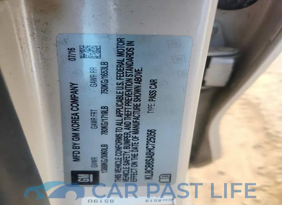 KL8CB6SA8HC725056# 12