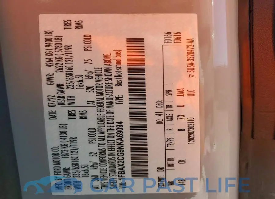 1FBAX2CG9NKA69094# 13