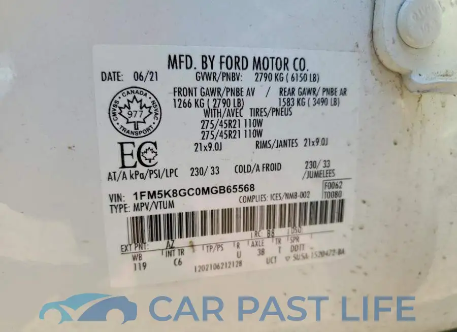 1FM5K8GC0MGB65568# 13