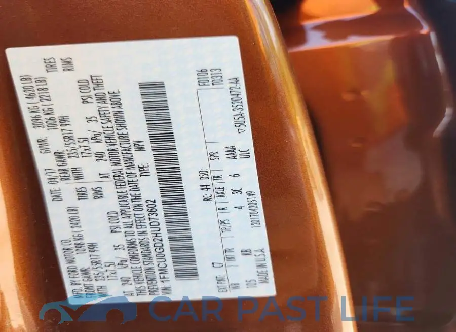 1FMCU0GD2HUD73602# 13