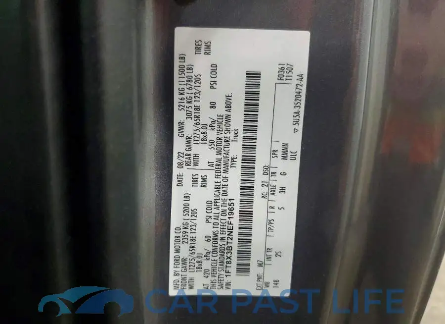1FT8X3BT2NEF19651# 13