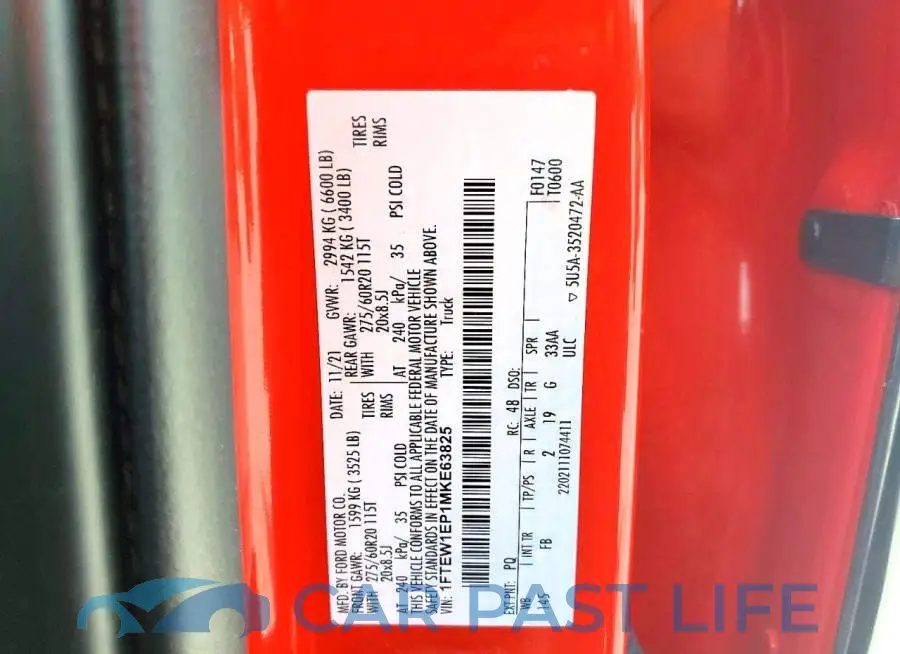 1FTEW1EP1MKE63825# 12