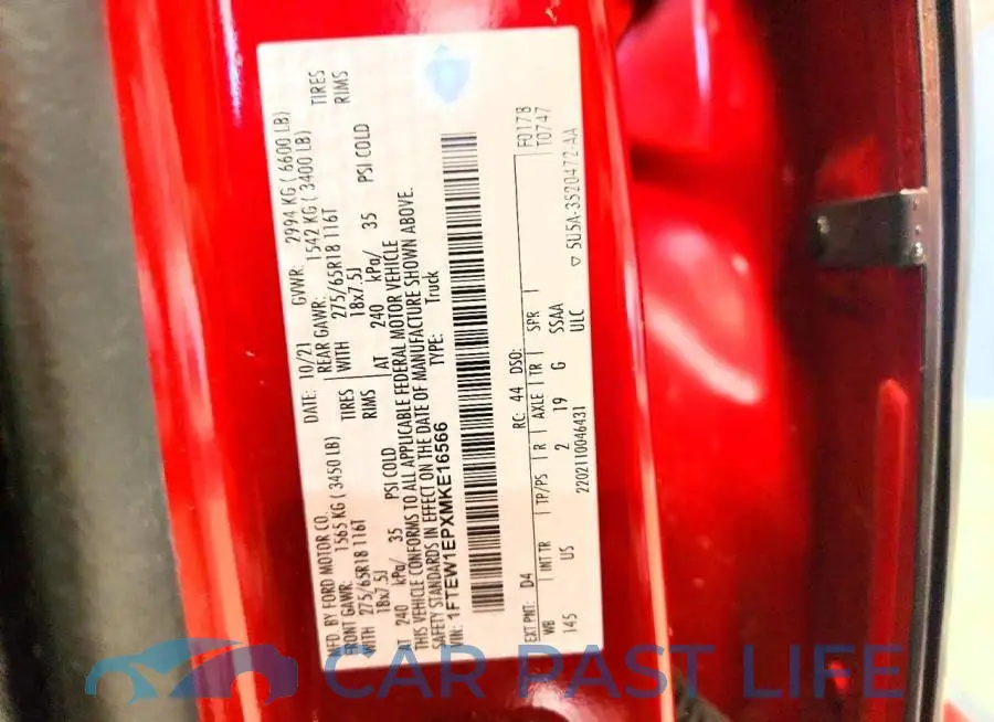 1FTEW1EPXMKE16566# 12
