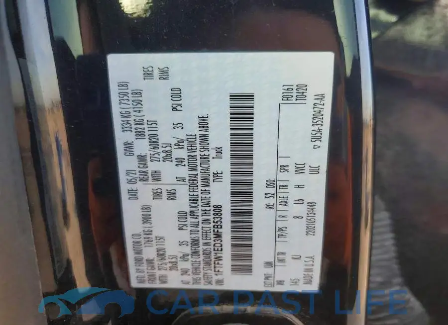 1FTFW1ED3MFB53808# 12