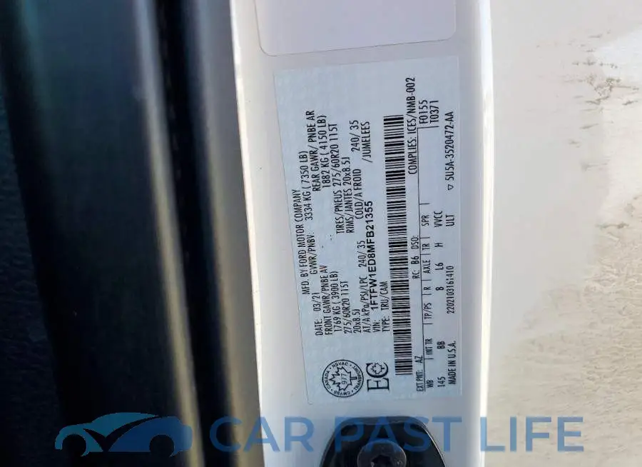 1FTFW1ED8MFB21355# 13